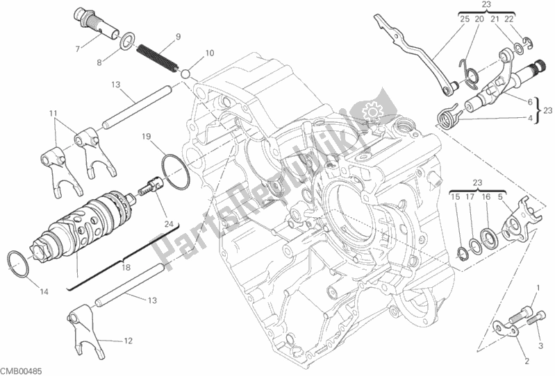 All parts for the Shift Cam - Fork of the Ducati Monster 1200 S 2017